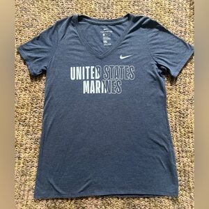 Nike, US Marines, T-shirt, V Neck, SS Grey, Women's Medium
